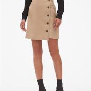 Banana Republic Beige Button-Front Mini Skirt
